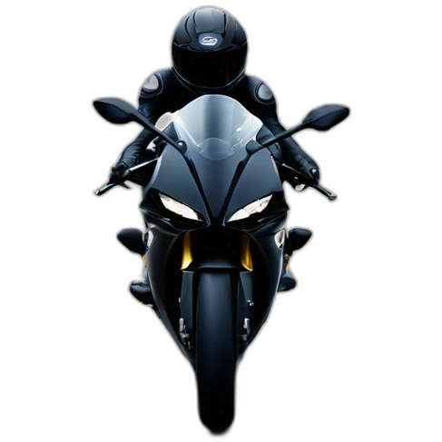 girl riding all black Yamaha r6 emoji