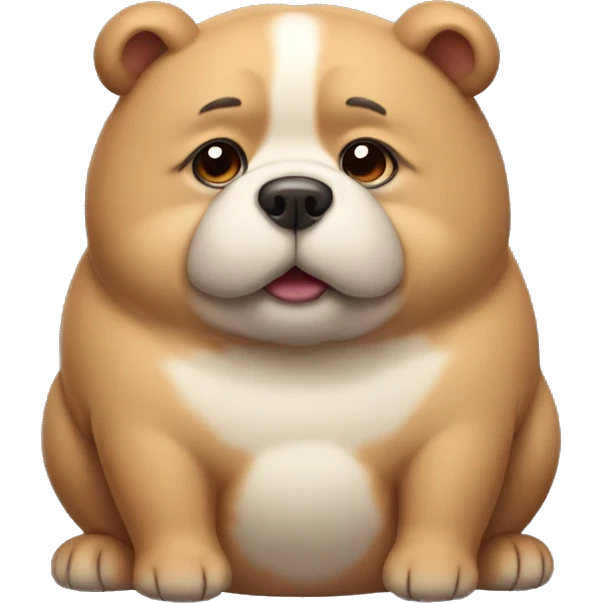 chubby dog bear with a belly emoji