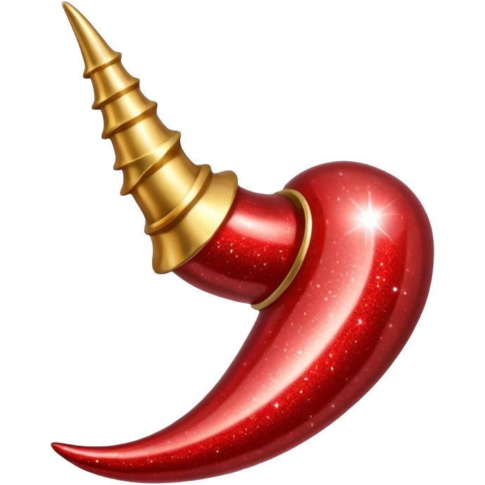 red glitter horn emoji