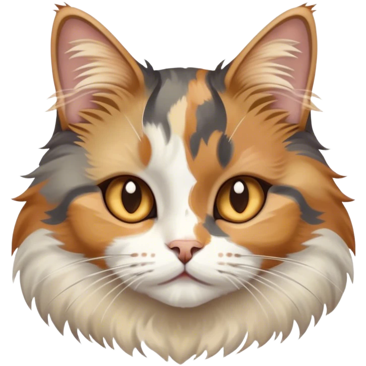 fluffy muted calico cat emoji