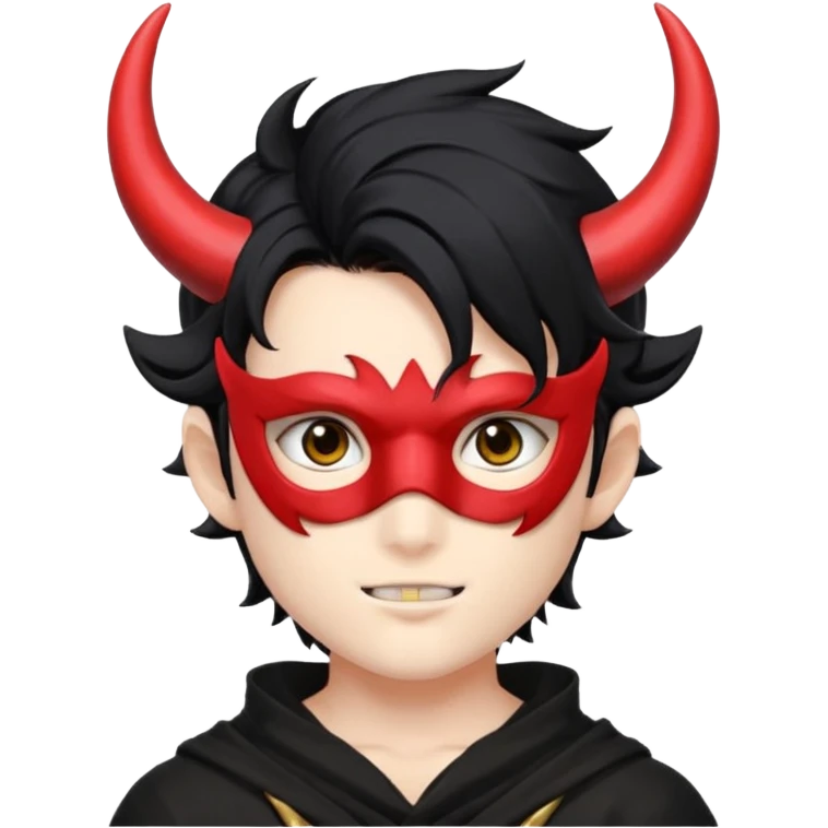 Masked anime boy whit horns emoji