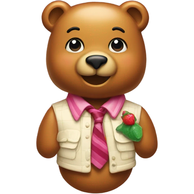 A preppy gummy bear emoji