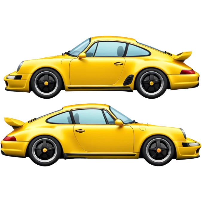 yellow porsche car side-view emoji
