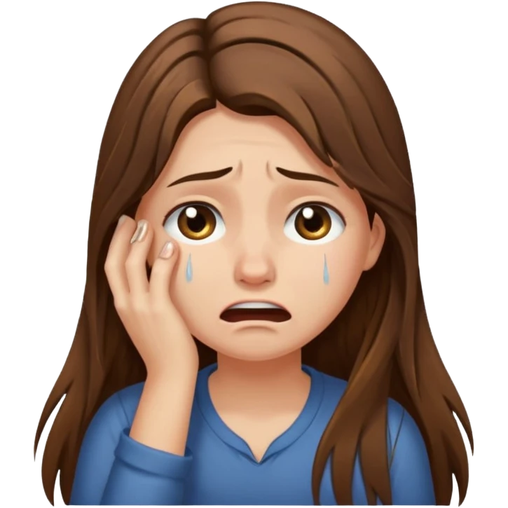 A girl ripping out her long hair and pulling on it so hard crying emoji