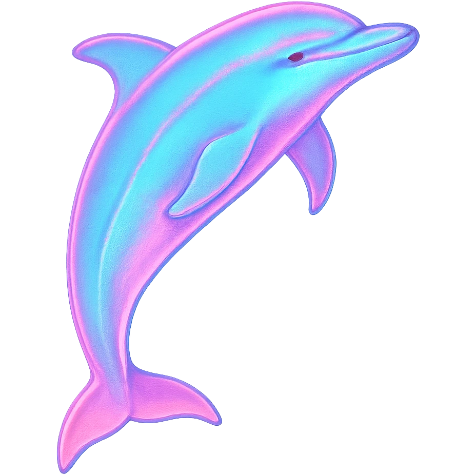 vaporwave style dolphin, pastel colors emoji