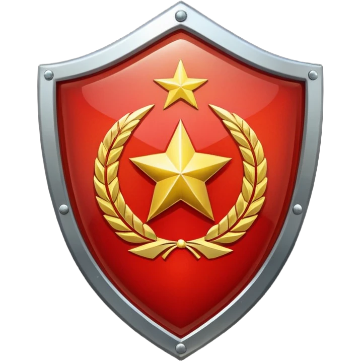 a shiny shield with the USSR flag inside emoji