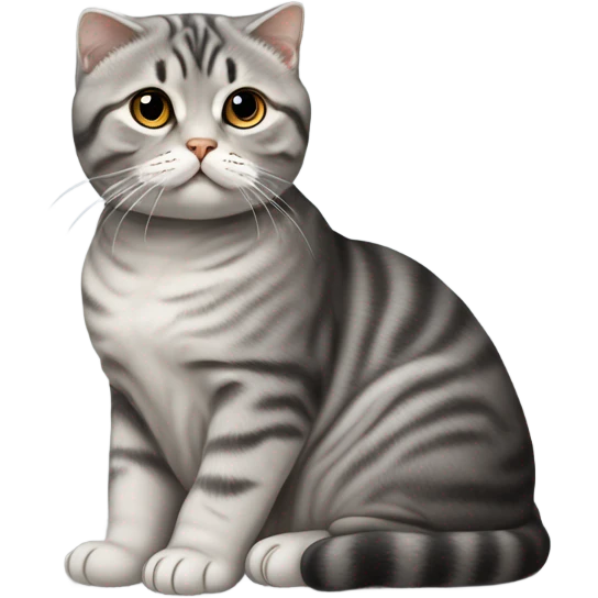 Grey black tabby Scottish fold cat Buddha  emoji