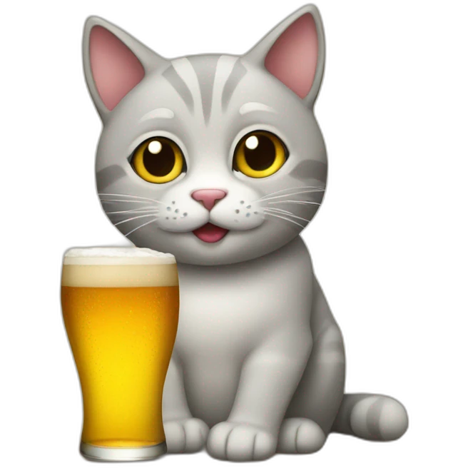 Cat drink a beer emoji