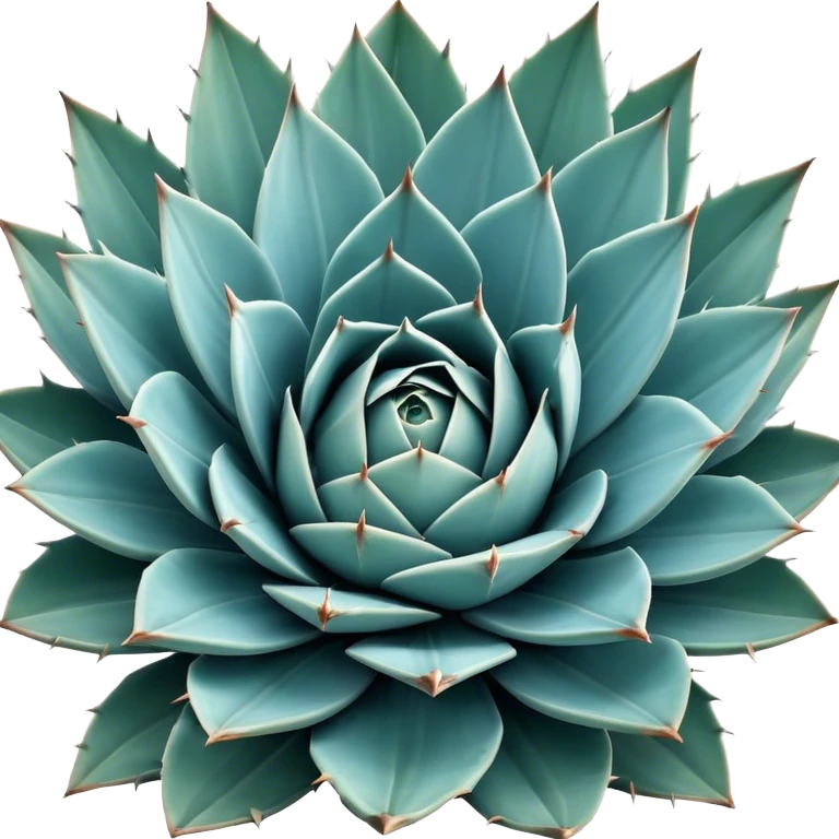 Cinematic Realistic Agave Emoji, Bold and spiky, with long, pointed leaves forming a rosette pattern. The sharp edges and soft blue-green hue exude a sense of rugged beauty and desert resilience. Soft glowing outline, capturing the essence of survival and strength in a striking agave plant! emoji