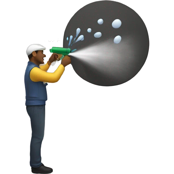 man spraying on a wall emoji