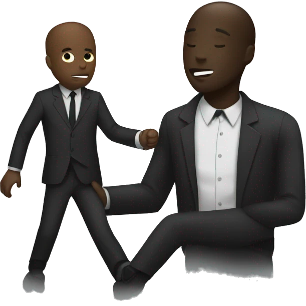 a black man saving another black man from slenderman emoji