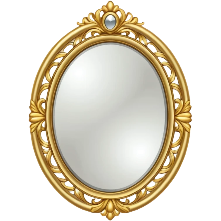 Oval mirror with gold border emoji