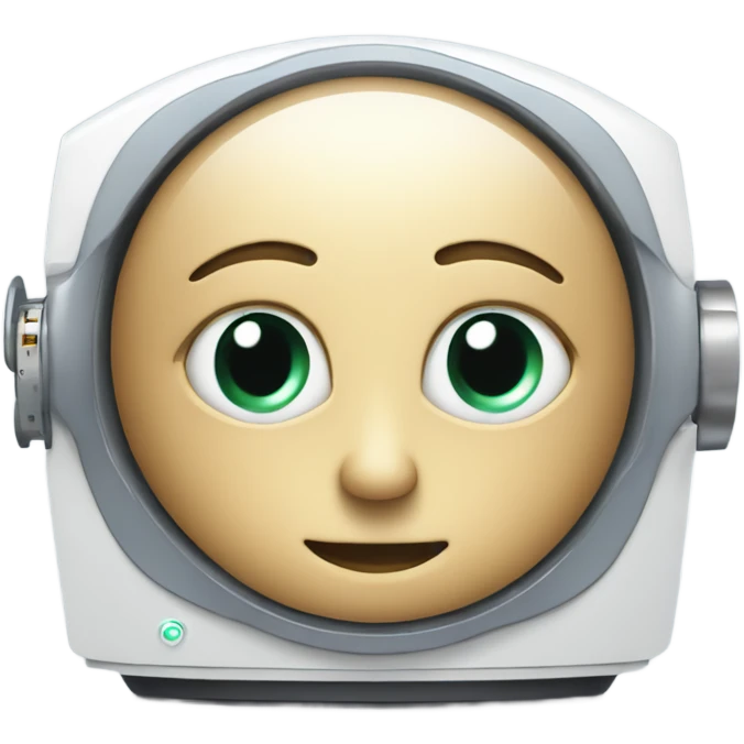 flirtatious MRI machine with human eyes  emoji