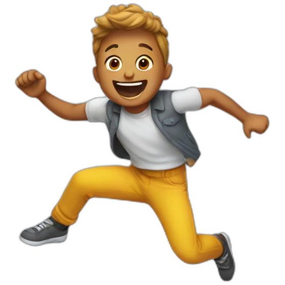 Jumping happy emoji