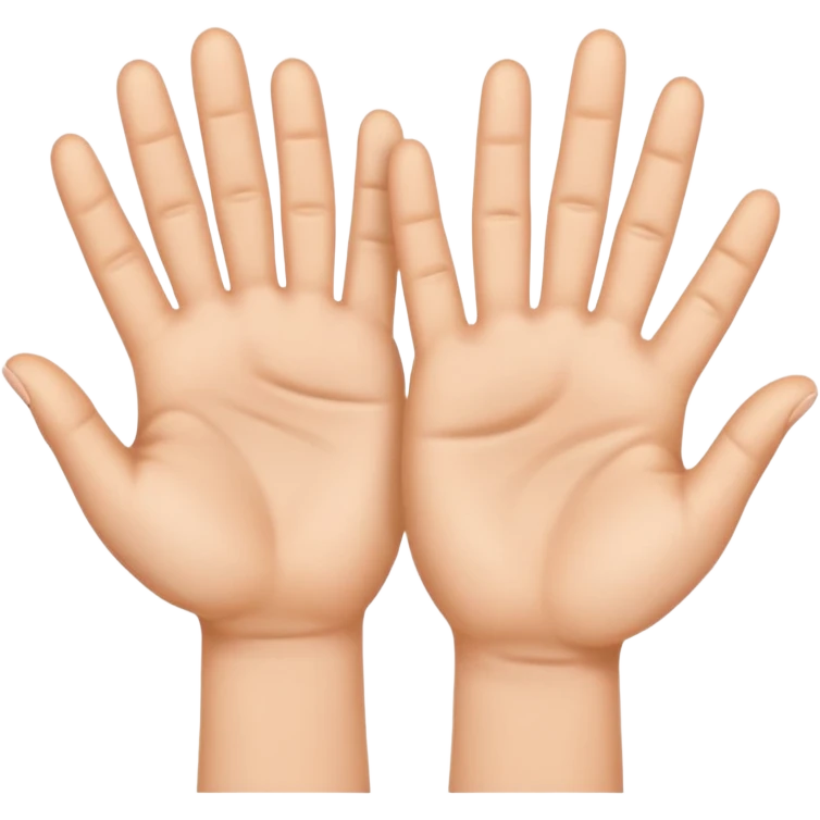 create emoji, 3 hands, 2 with 5 fingers extended, one with 4 fingers emoji