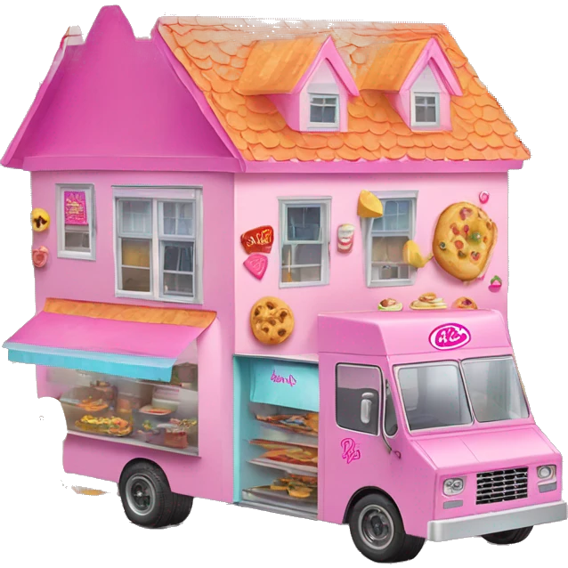 Barbie’s dream house and food truck  emoji