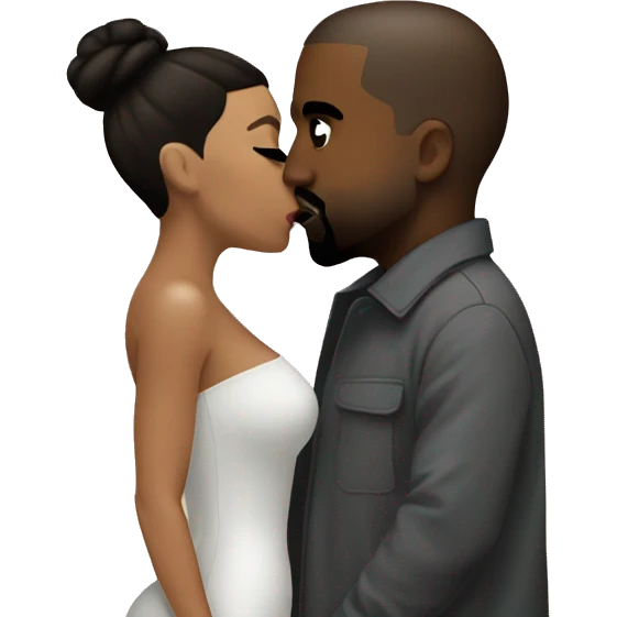 kanye kissing kim emoji