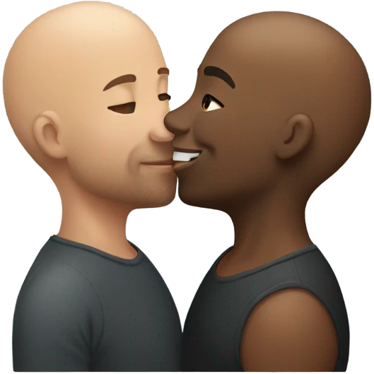 Kisses to a bald headed black manman emoji