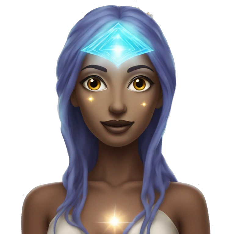 Pleiadian radiant glowing diva woman female third eye emoji