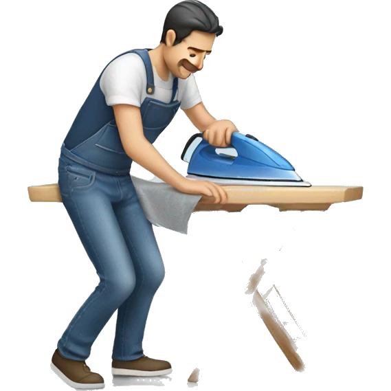 Man ironing jeans emoji