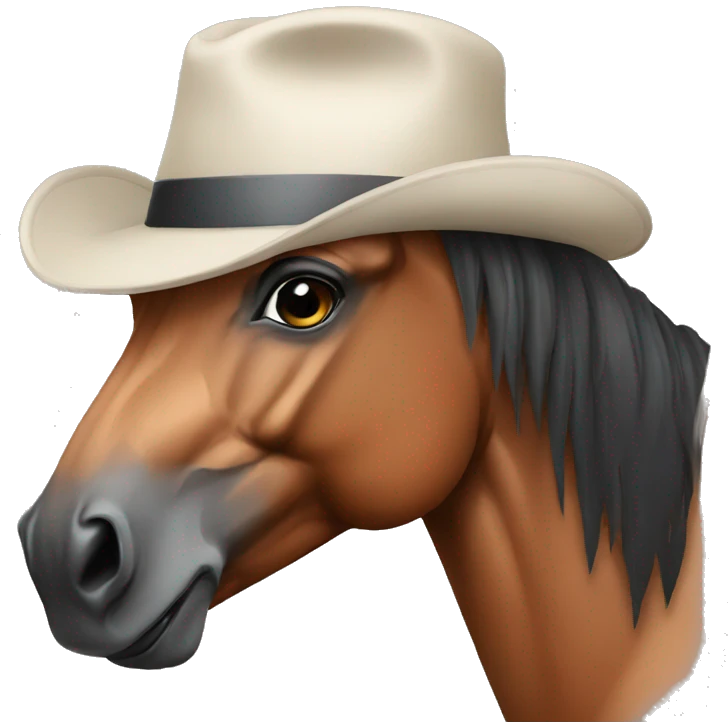 horse with hat and one eye emoji