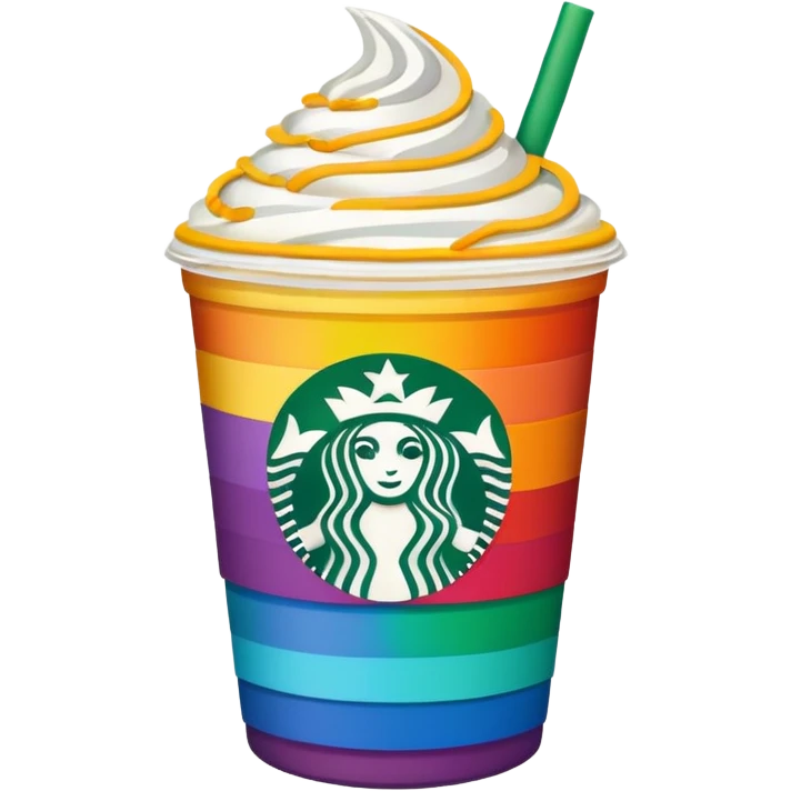 Rainbow starbucks drink emoji