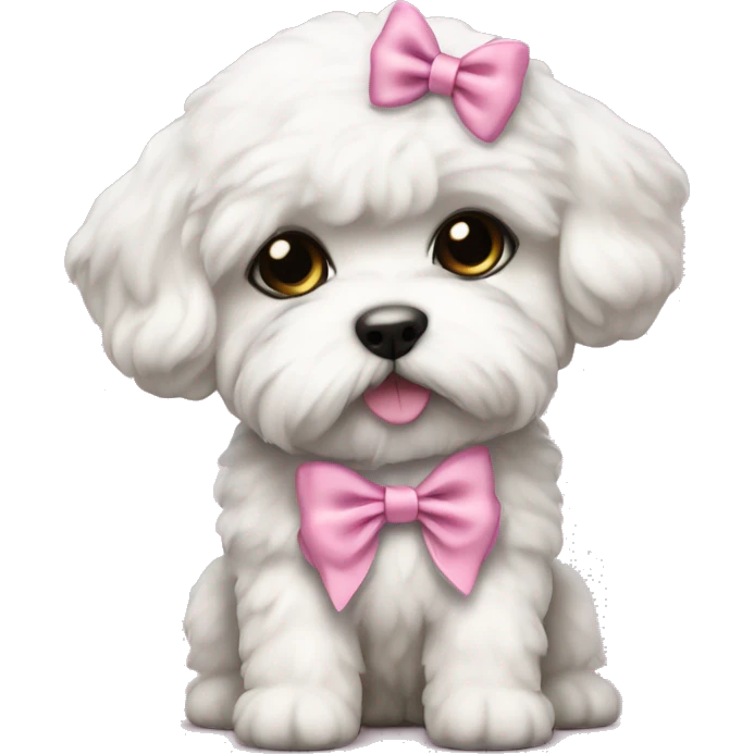 Schichon puppy pink bow emoji