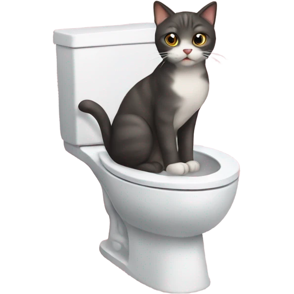Cat using the toilet emoji