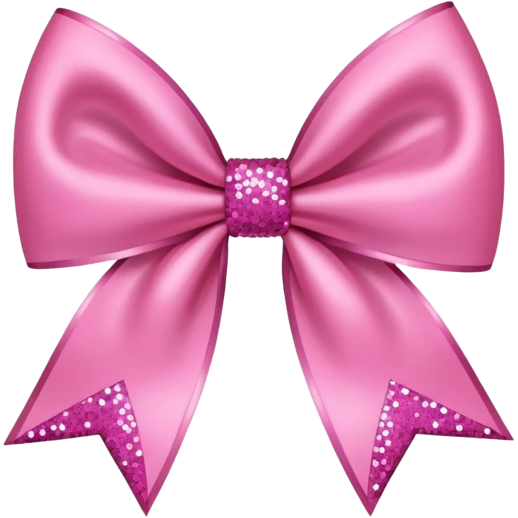 Pink bow with sparkles emoji