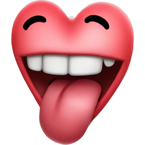 Sticked out tounge with heart eys emoji