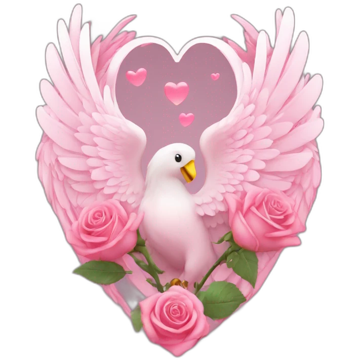 Un cœur rose avec des ailes d’anges emoji