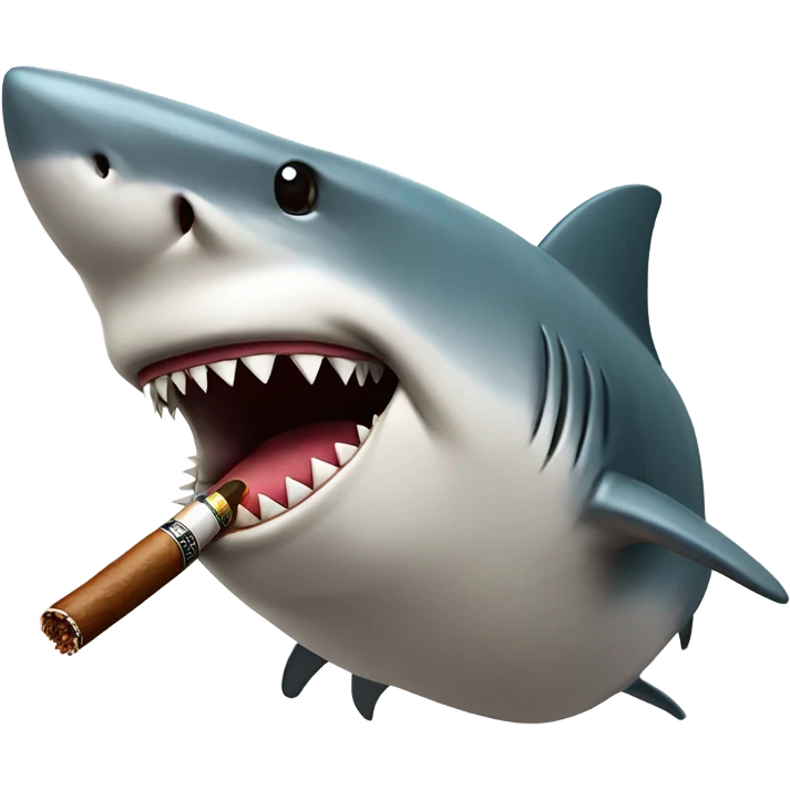 Shark smoking cigar emoji
