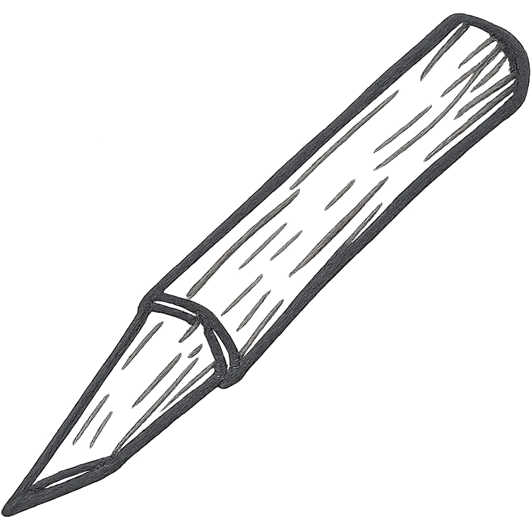 Make this angled reed pen look ancient, as if from Jesus' time, rustic and hand-carved, no background. emoji