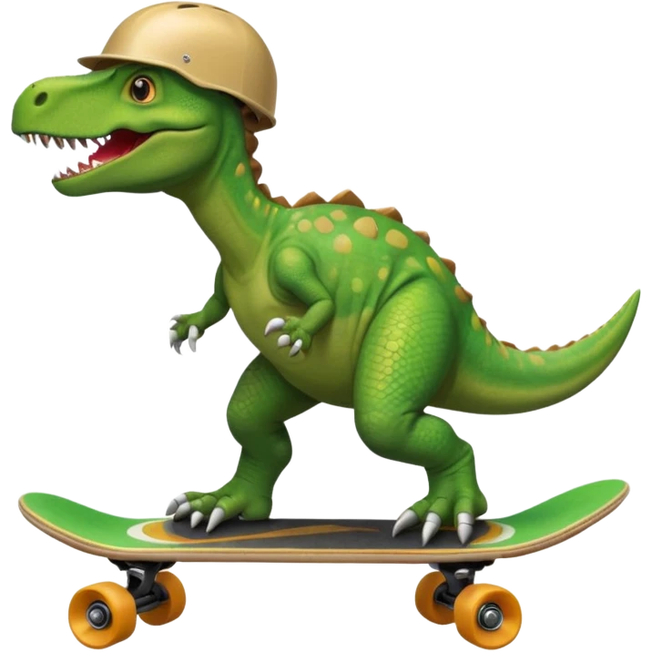 Dinosaur on a skateboard emoji