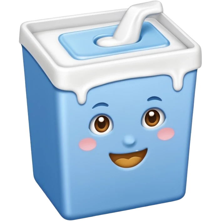 brique de lait sans visage bleu  emoji