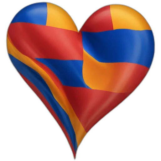 corazon con colores de la bandera de armenia emoji
