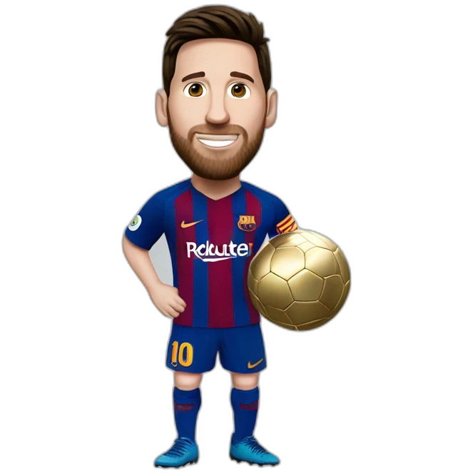 Messi qui vole un ballon d'or emoji
