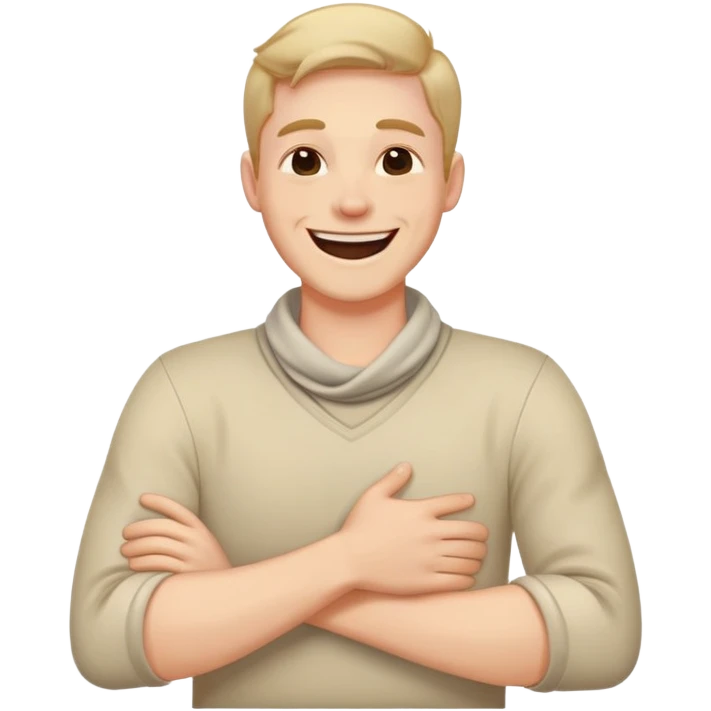 Men laughing well crossing arms around neck emoji