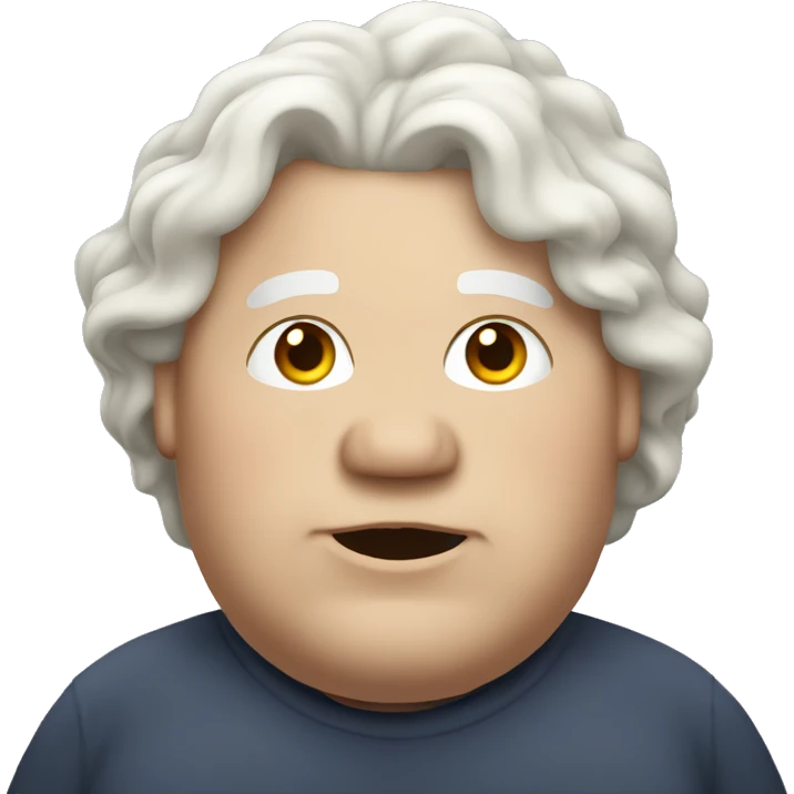 Obese man with white wavy hair. emoji
