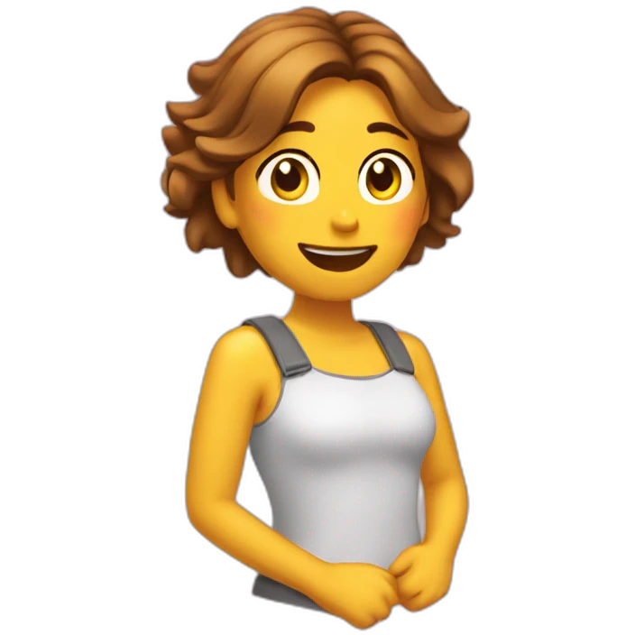 Chica haciendo pestañas emoji