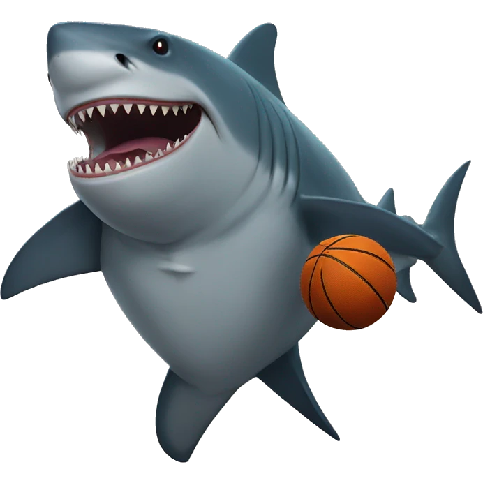 king shark from DC playing basketball emoji