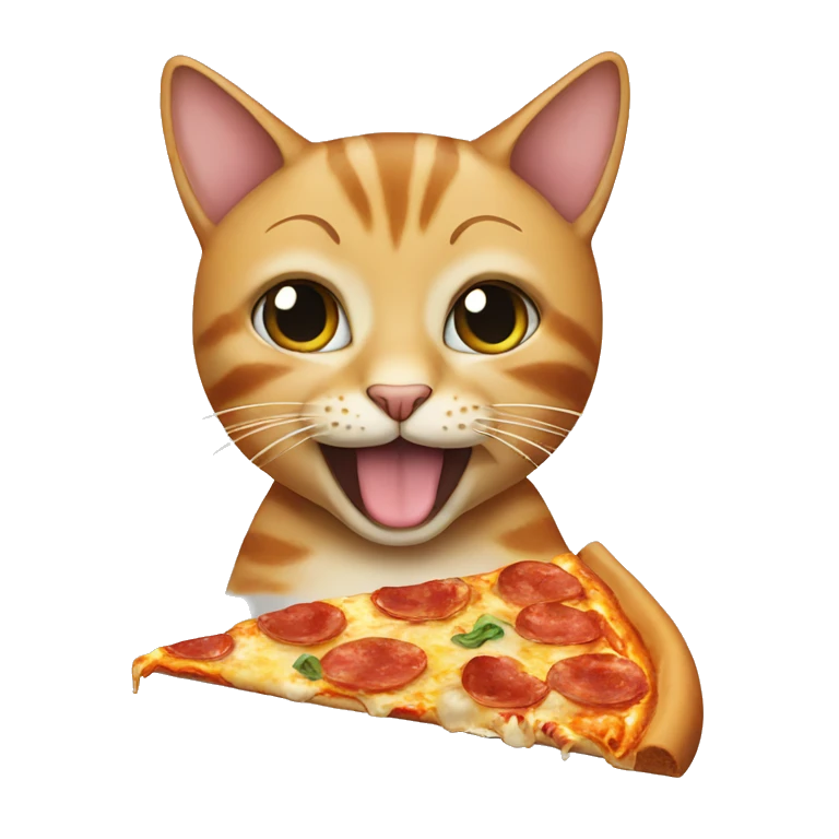 Cat eating pizza emoji