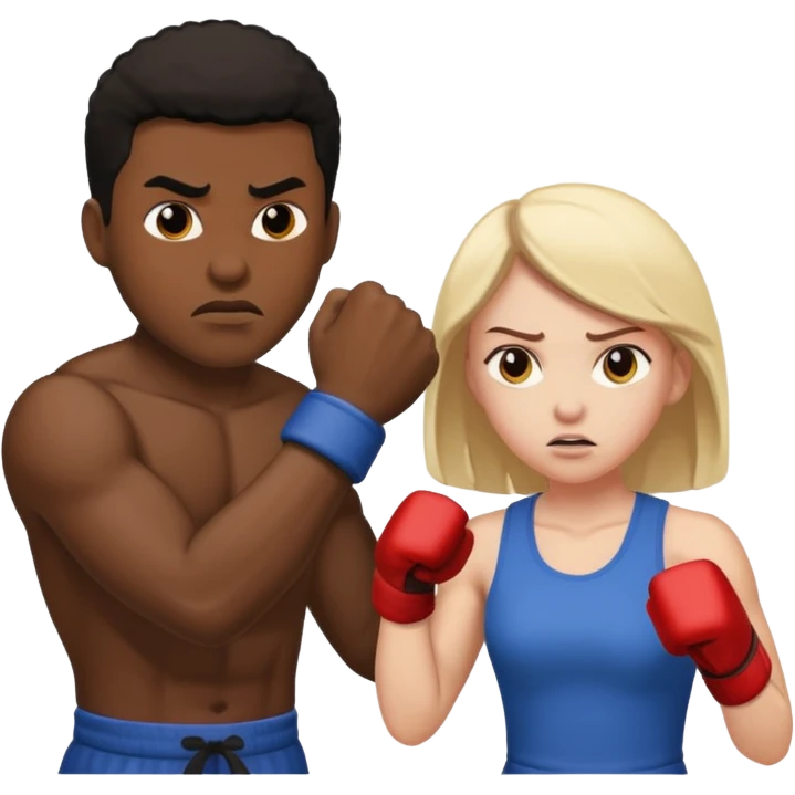black male white female fighting emoji