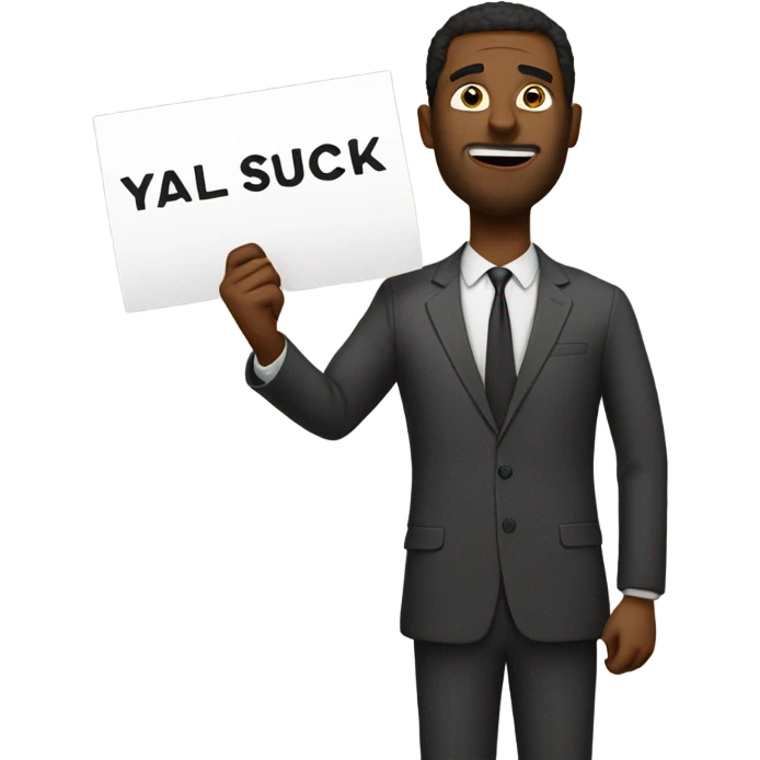 Man holding a y’all suck sign  emoji