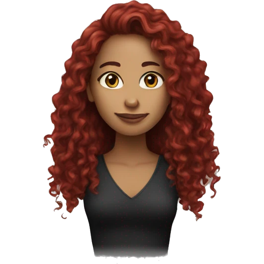 long hair,red curly,woman,Black,Earrings emoji