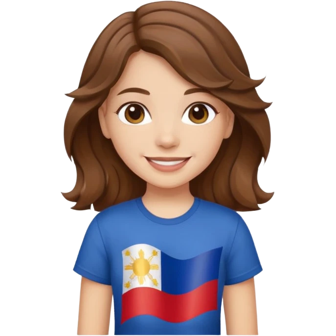 alternative white girl wavy brown hair girl philippine flag emoji