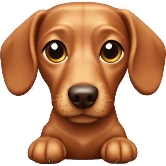 dachshund dog with a toy emoji