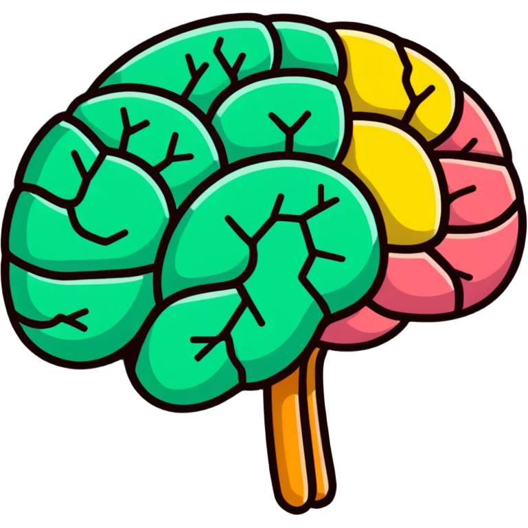 colorful cartoon brain emoji