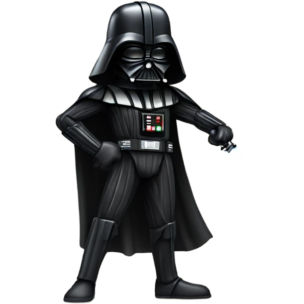 Darth Vader with a saber staff and a menacing look  emoji