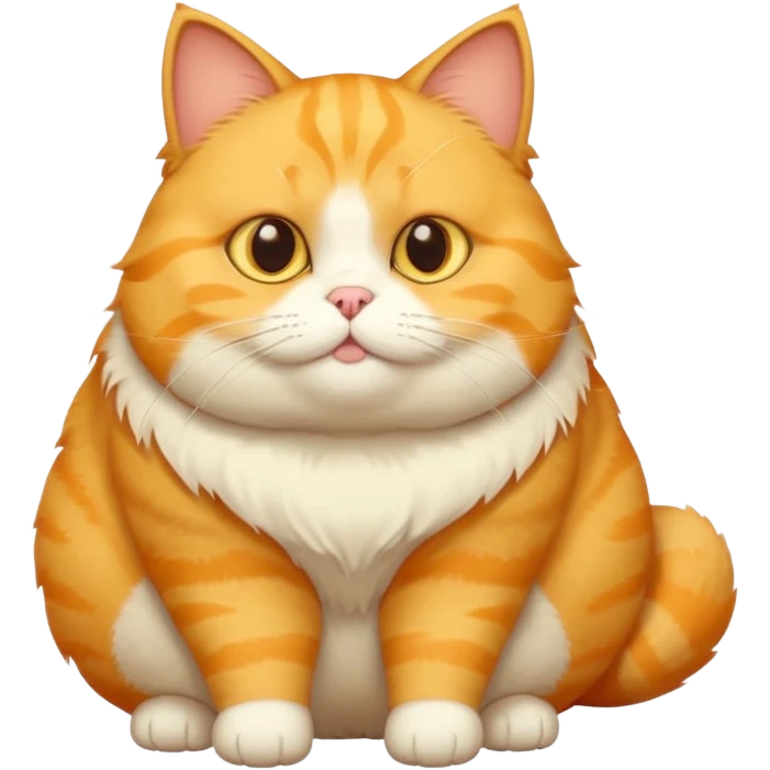 cute yellow fat cat whole body emoji